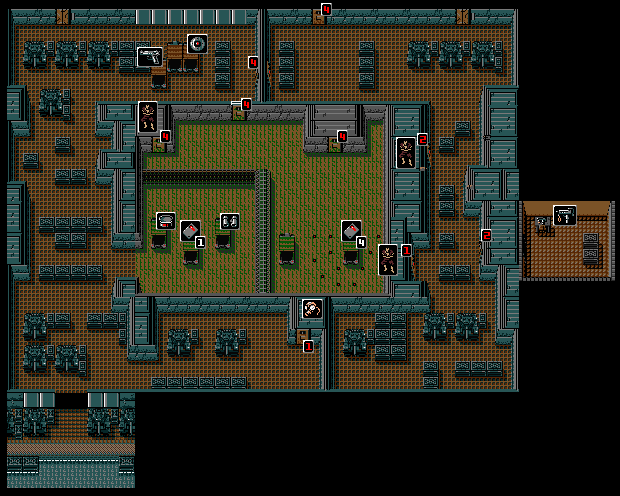 Metal Gear 2: Solid Snake South Base 1F Map for MSX by Rackvin
